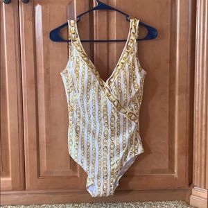Gottex Women’s Gold Chain V-Neck OnePiece Swimsuit